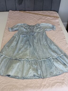 Free People Light Blue Denim Women's Maxi Dress